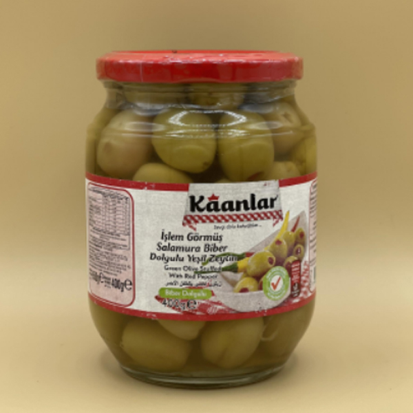 Kaanlar Green Olive (Stuffed with Red Peppers) 8×400 g